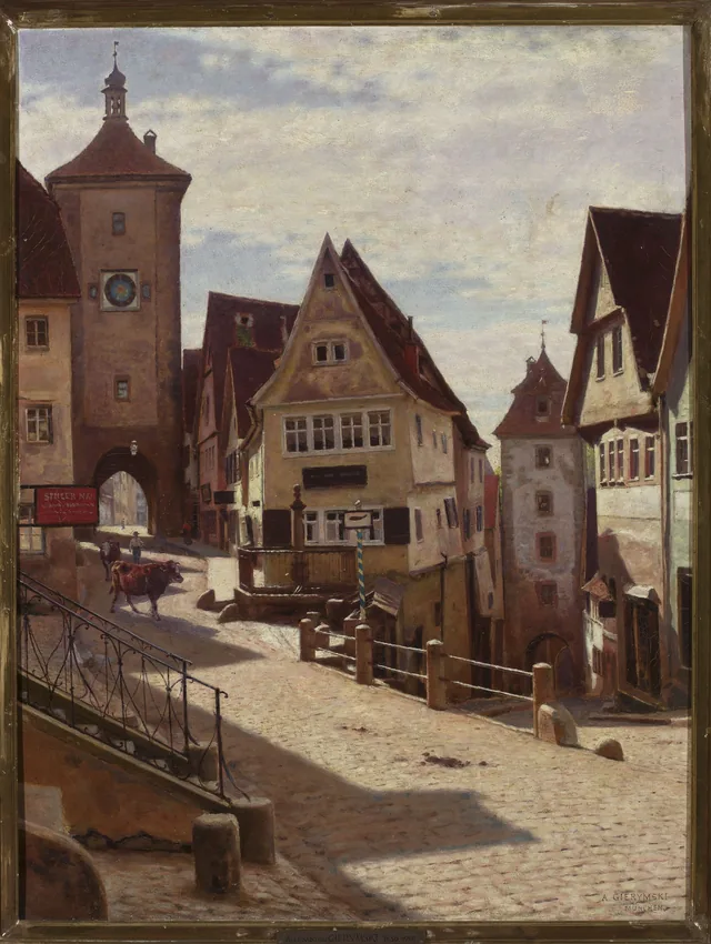 O recanto do Plönlein em Rothenburg, Aleksander Gierymski