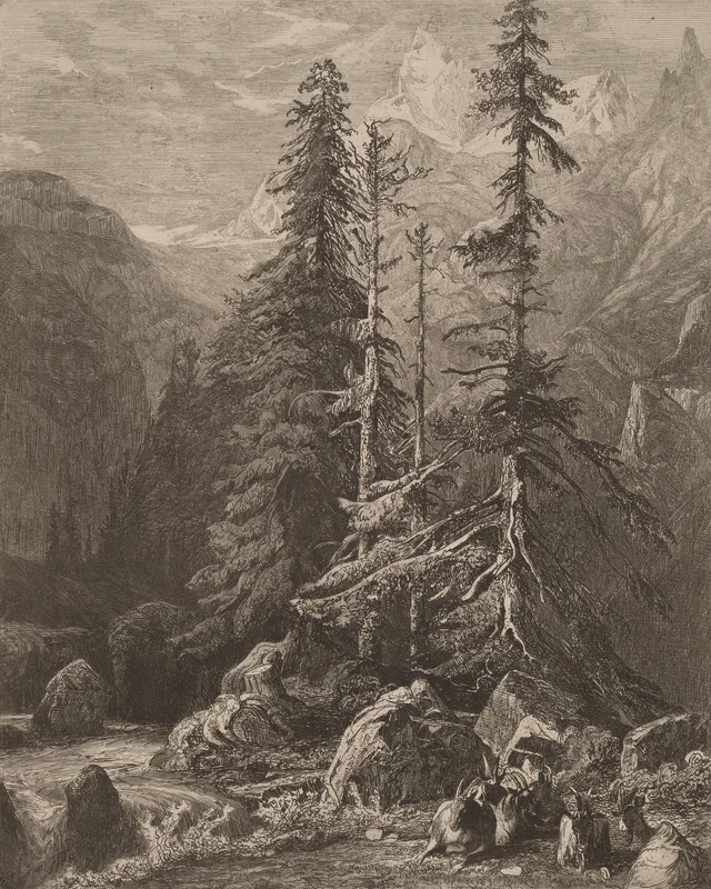 Ensayos de grabado al aguafuerte de Alexandre Calame, I, lám. 21, Alexandre Calame