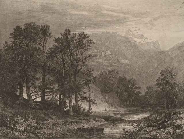 Torrente de montaña, Alexandre Calame