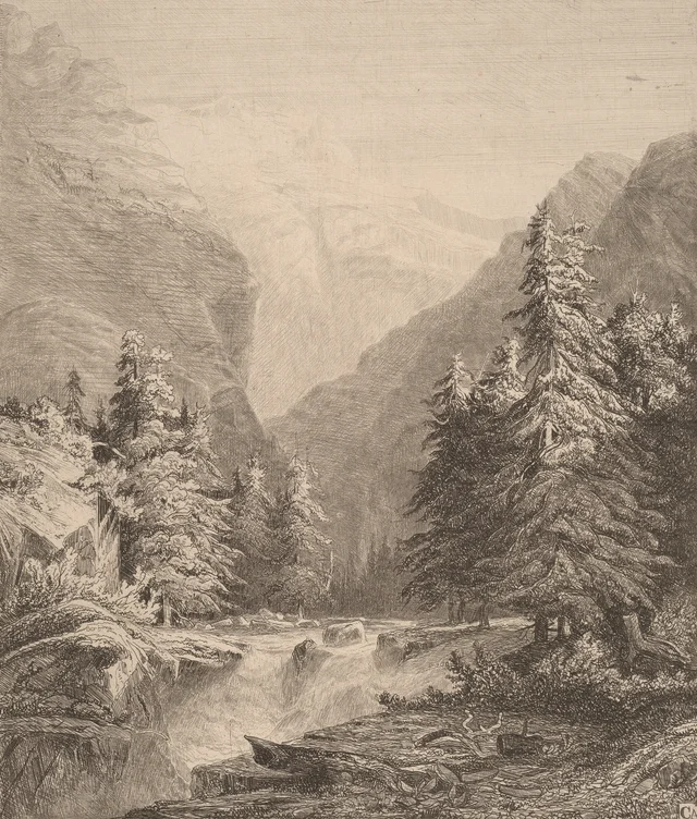 Cascada de montaña, Alexandre Calame