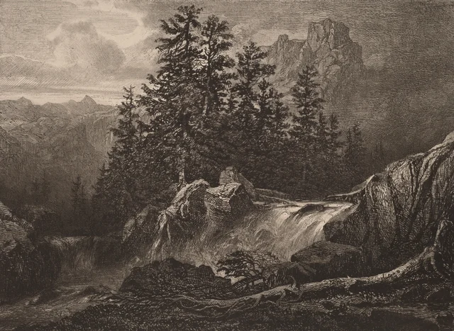 Cascada de montaña, Alexandre Calame