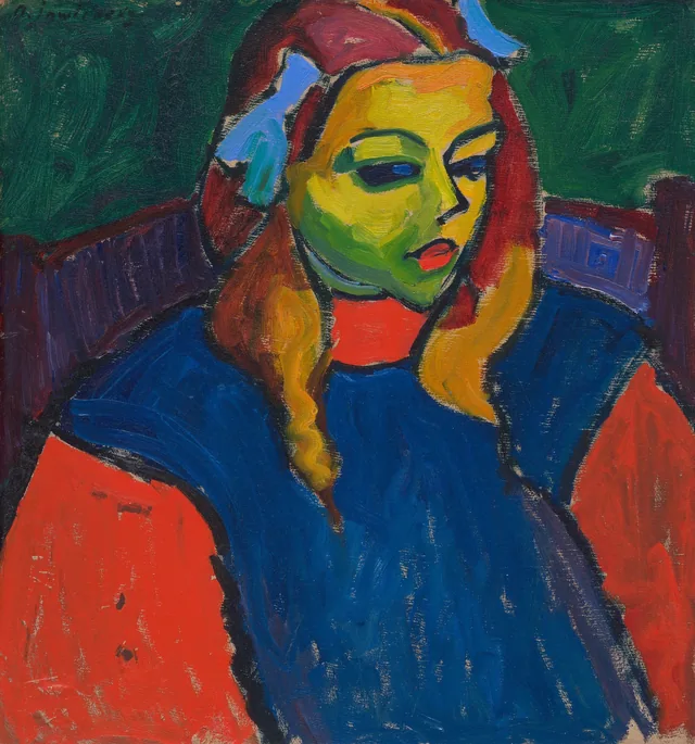Fille au visage vert