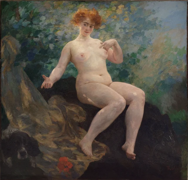 In Summer, Woman with a Dog, Alfred Philippe Roll