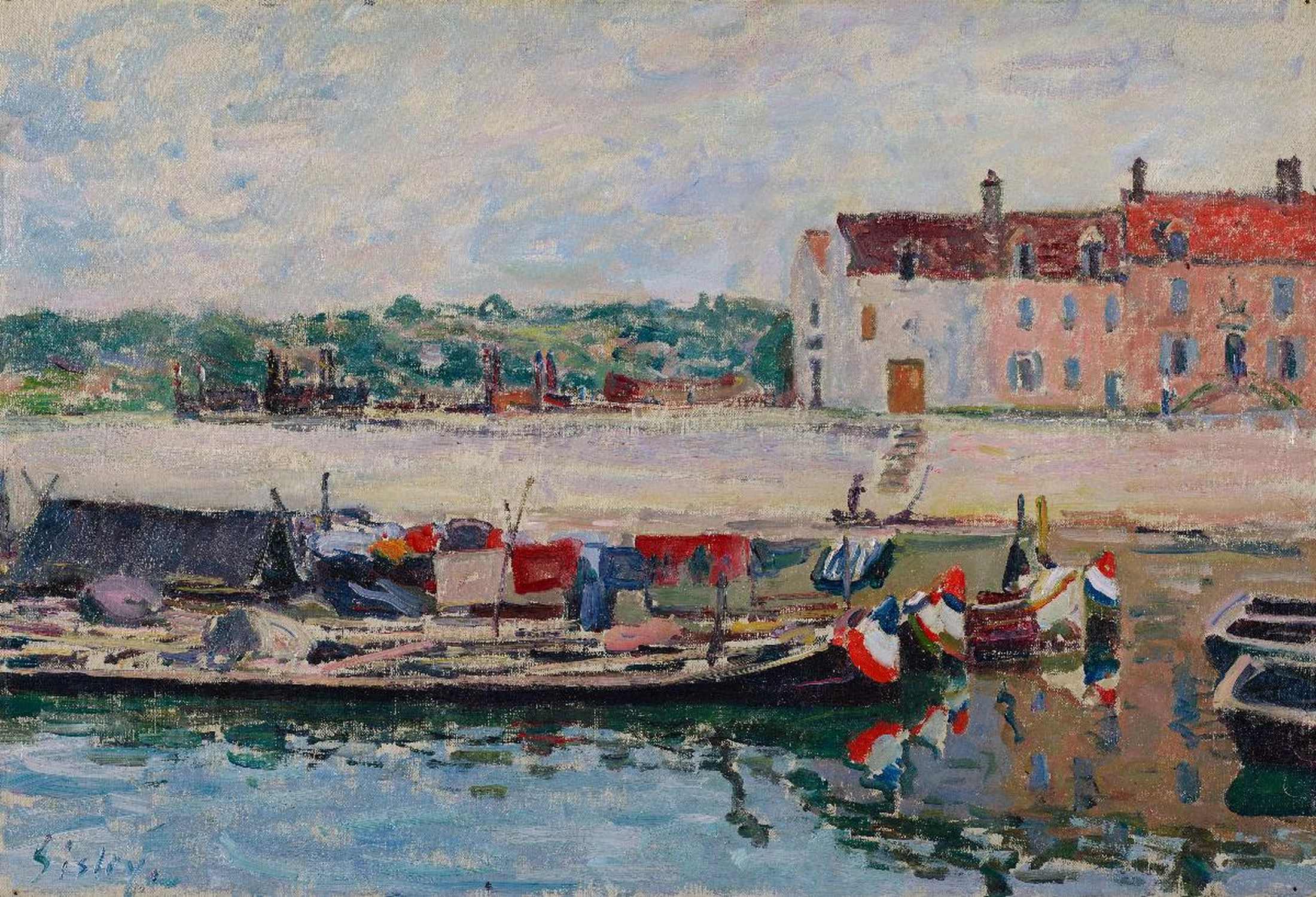Chalands à St-Mammès, Alfred Sisley