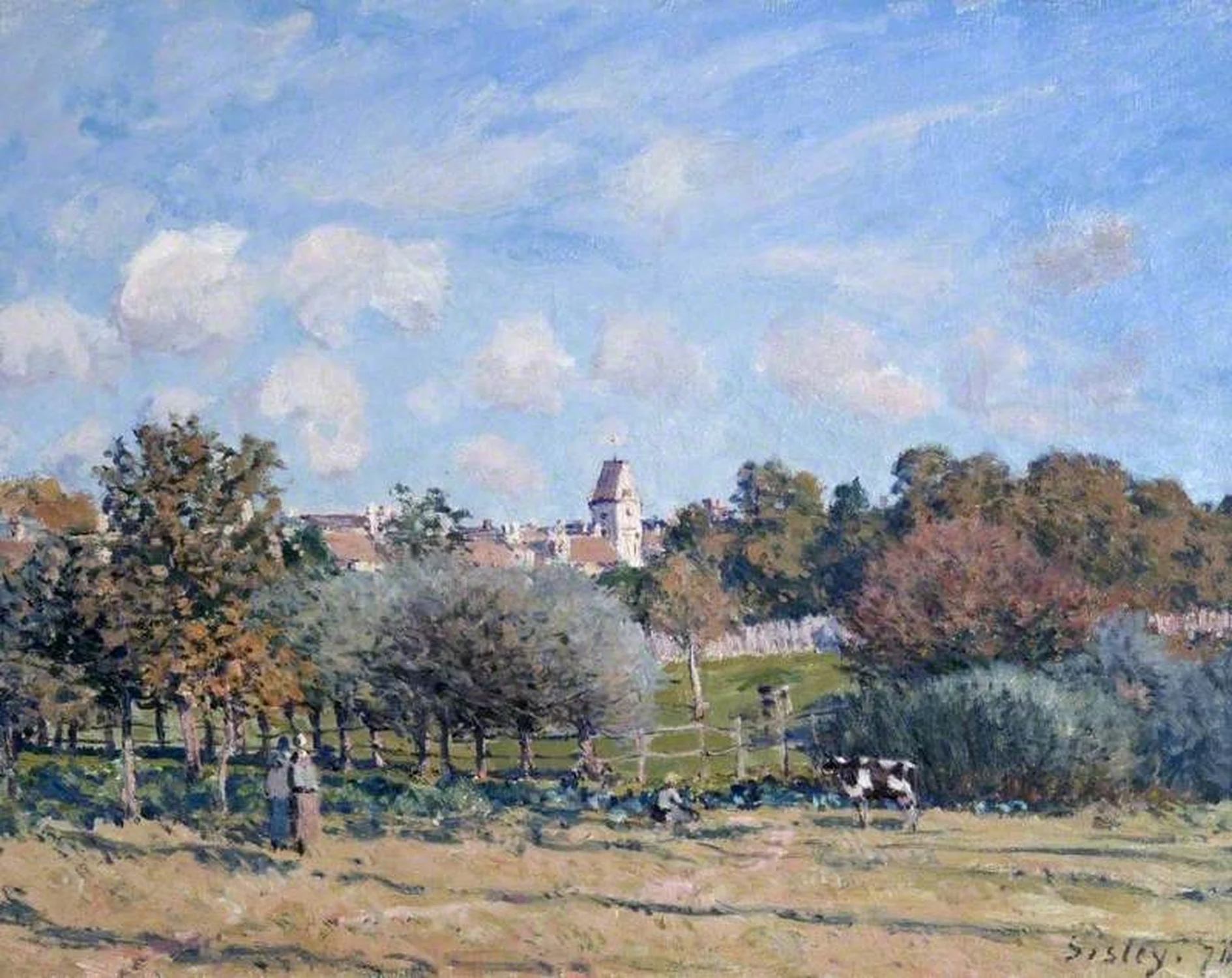L'Église de Noisy-le-Roi, effet d'automne, Alfred Sisley