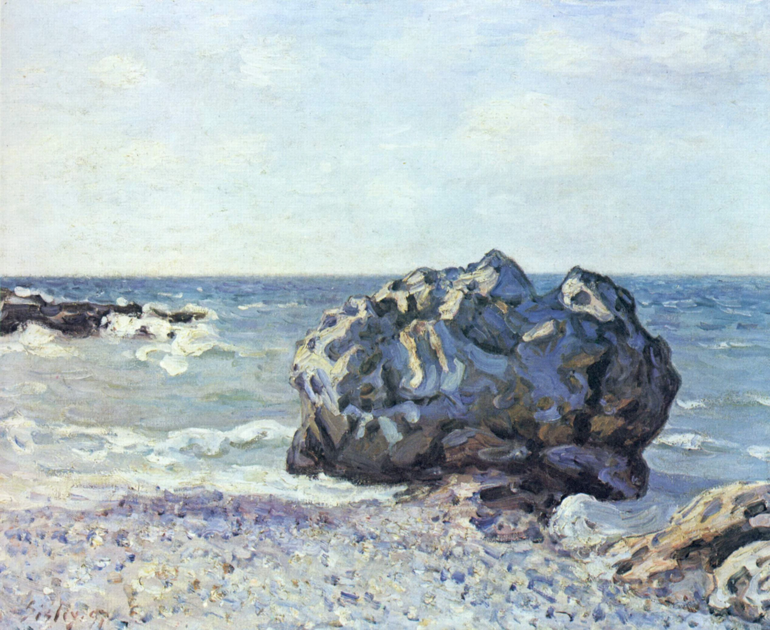 La Baie de Langland, Storr's Rock, Matin, Alfred Sisley
