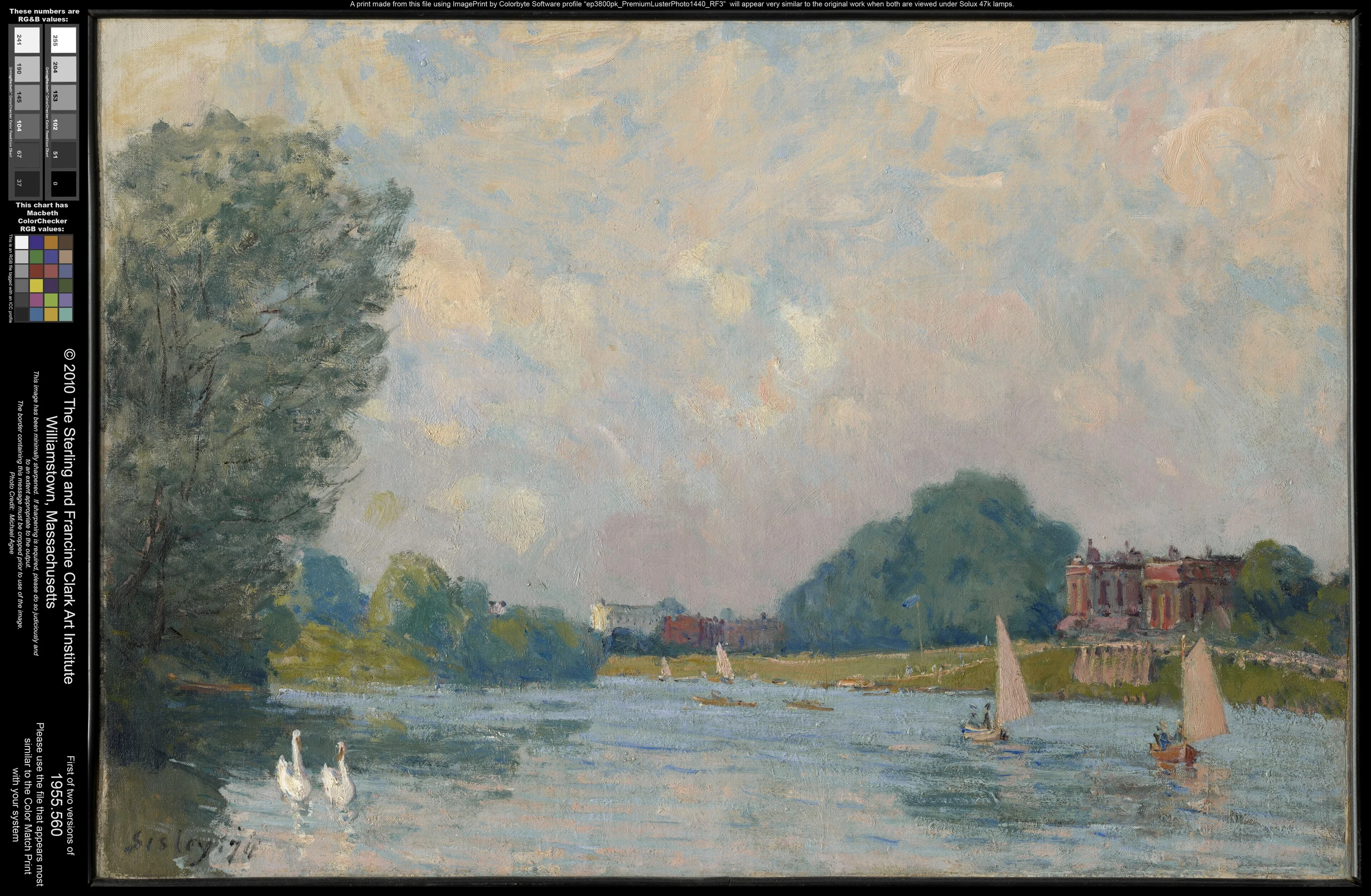 La Tamise à Hampton Court, Alfred Sisley
