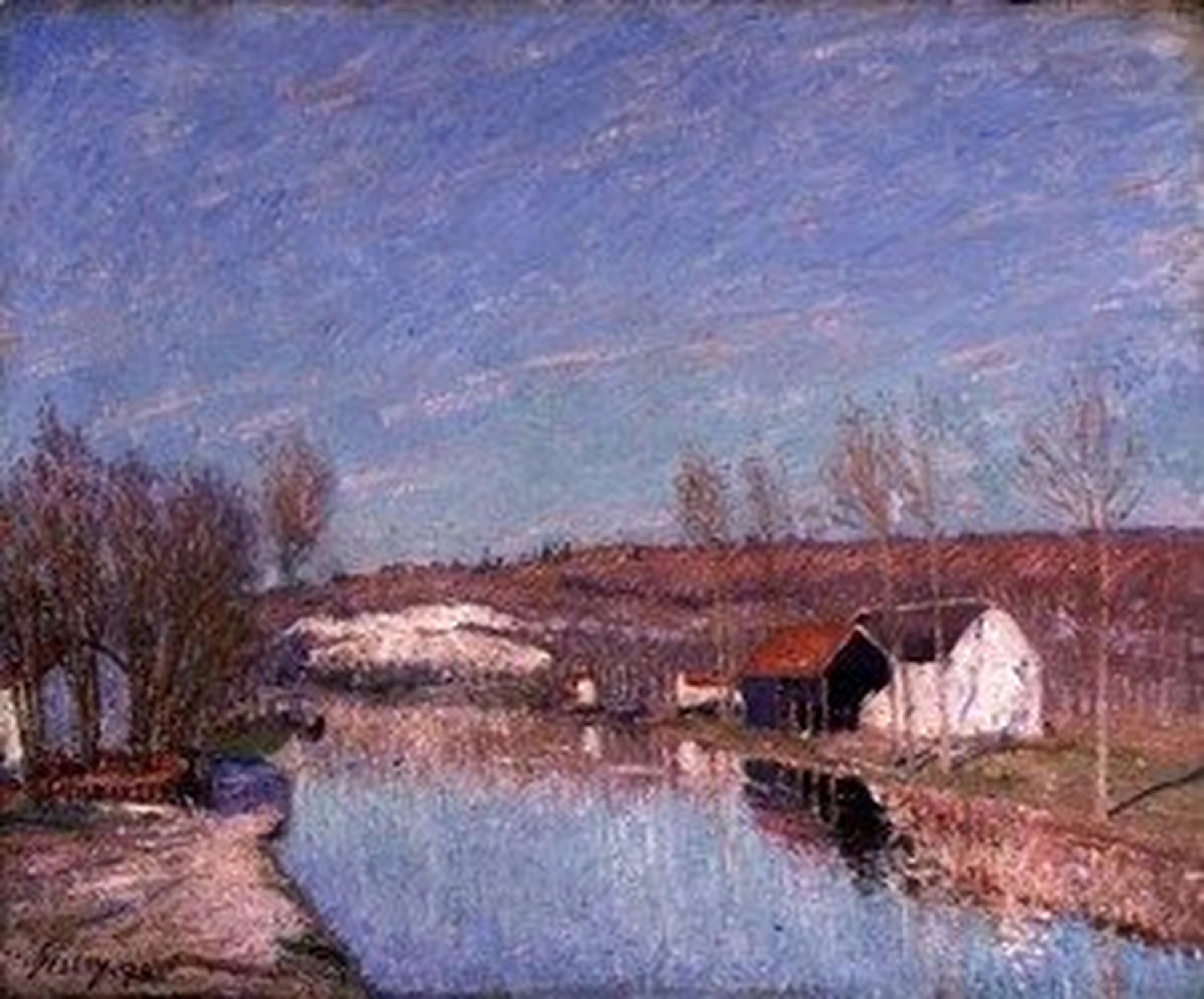 Le Loing et le coteau de Saint-Nicaise - après-midi de février, Alfred Sisley
