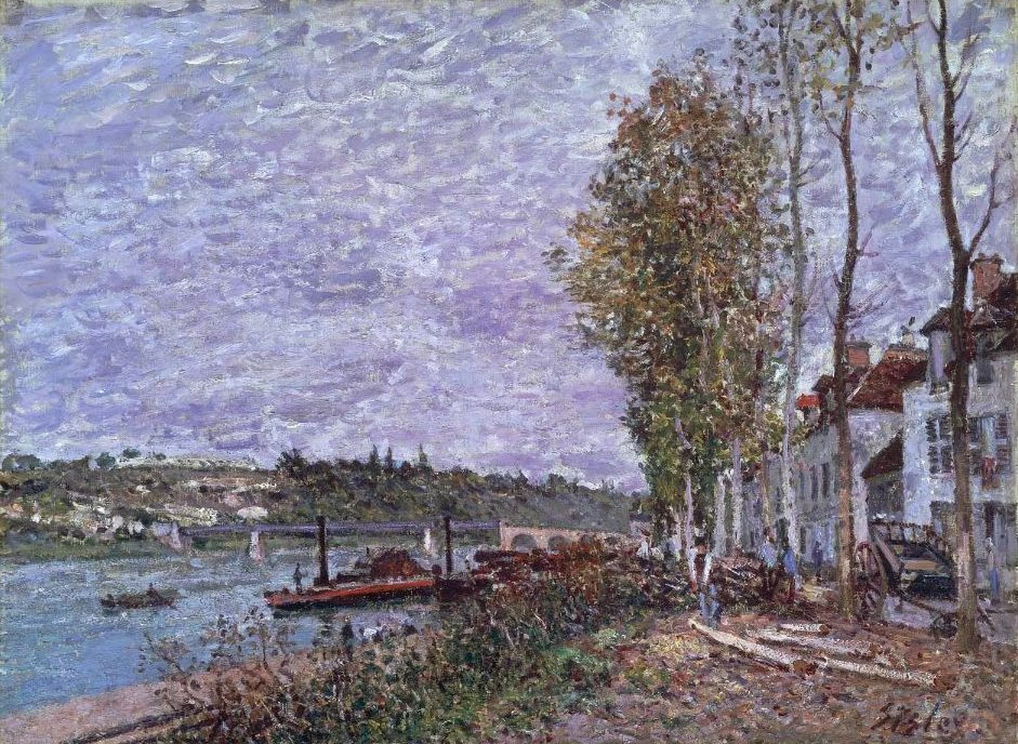 Saint-Mammès, temps gris (D374), Alfred Sisley