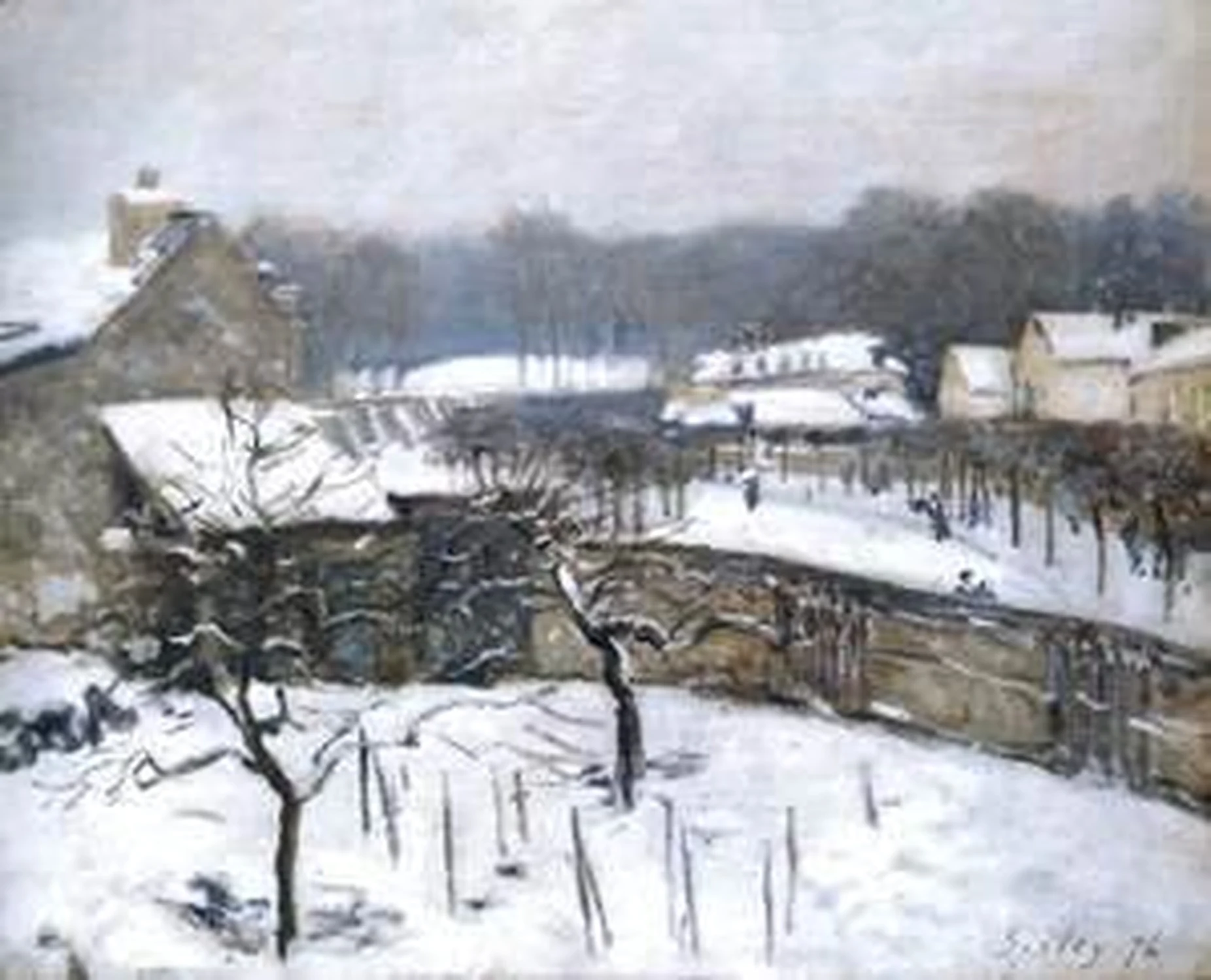Schneestimmung in Louveciennes, Alfred Sisley