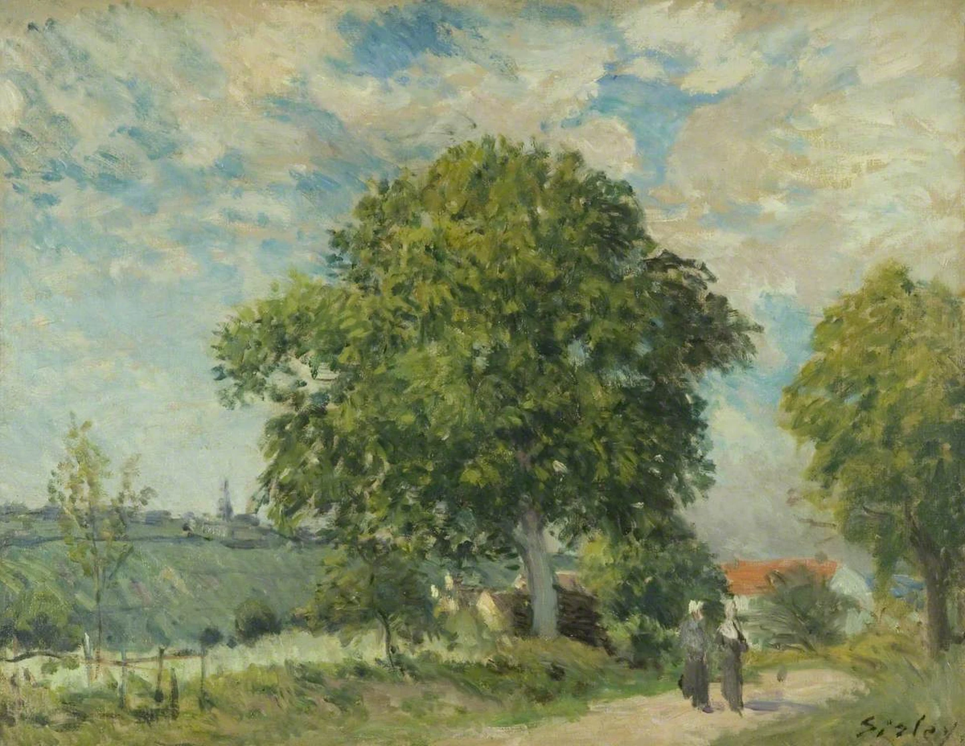 The Entrance to the Village, Alfred Sisley