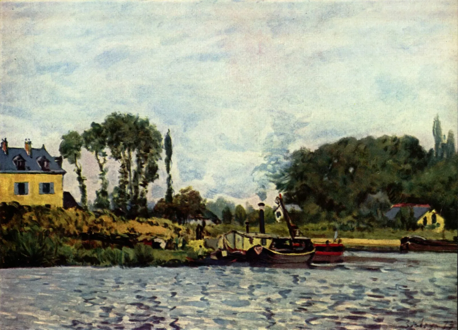 Bateaux à l'écluse de Bougival, Alfred Sisley