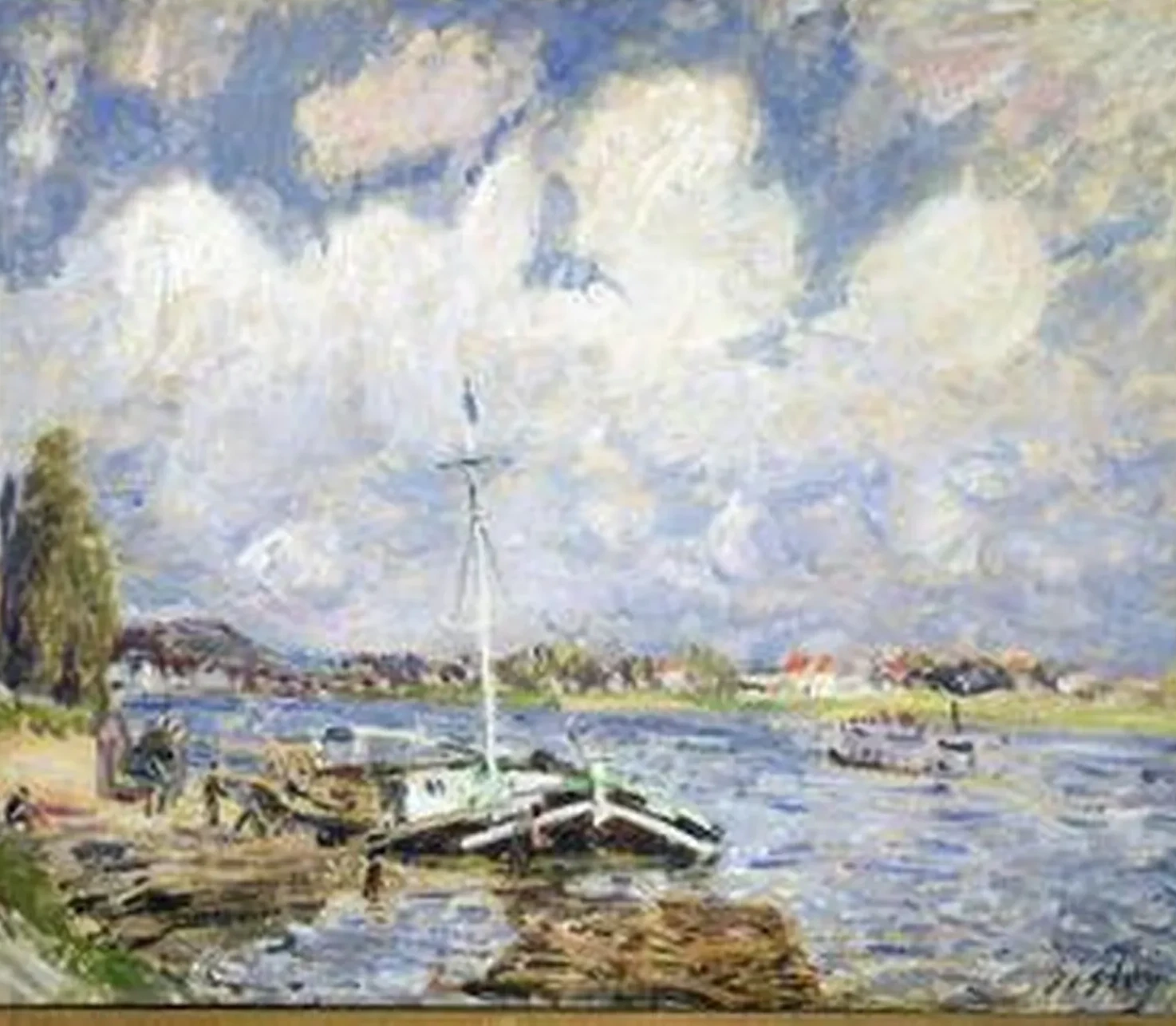 Bateaux sur la Seine, Alfred Sisley