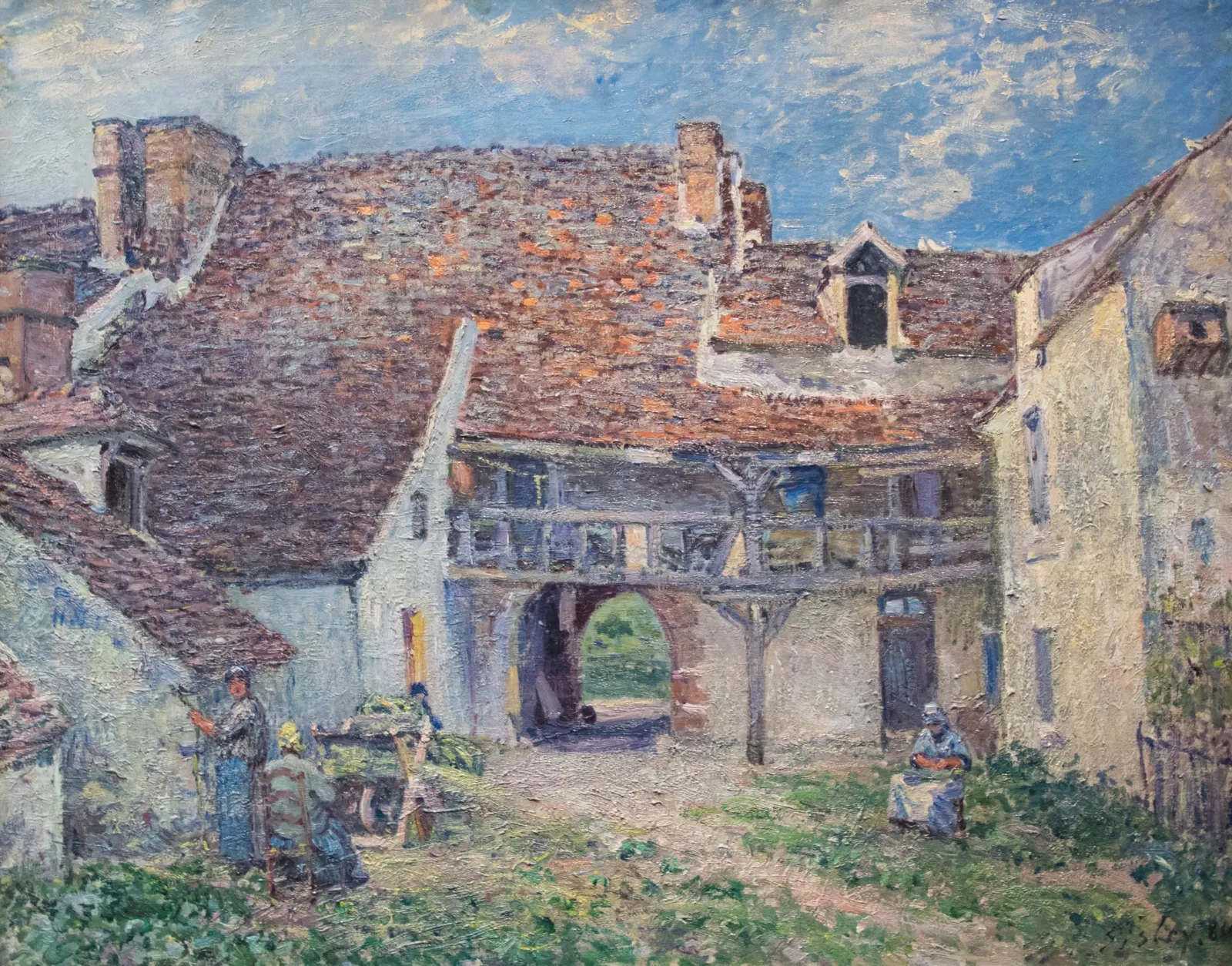Cour de ferme à Saint-Mammès, Alfred Sisley