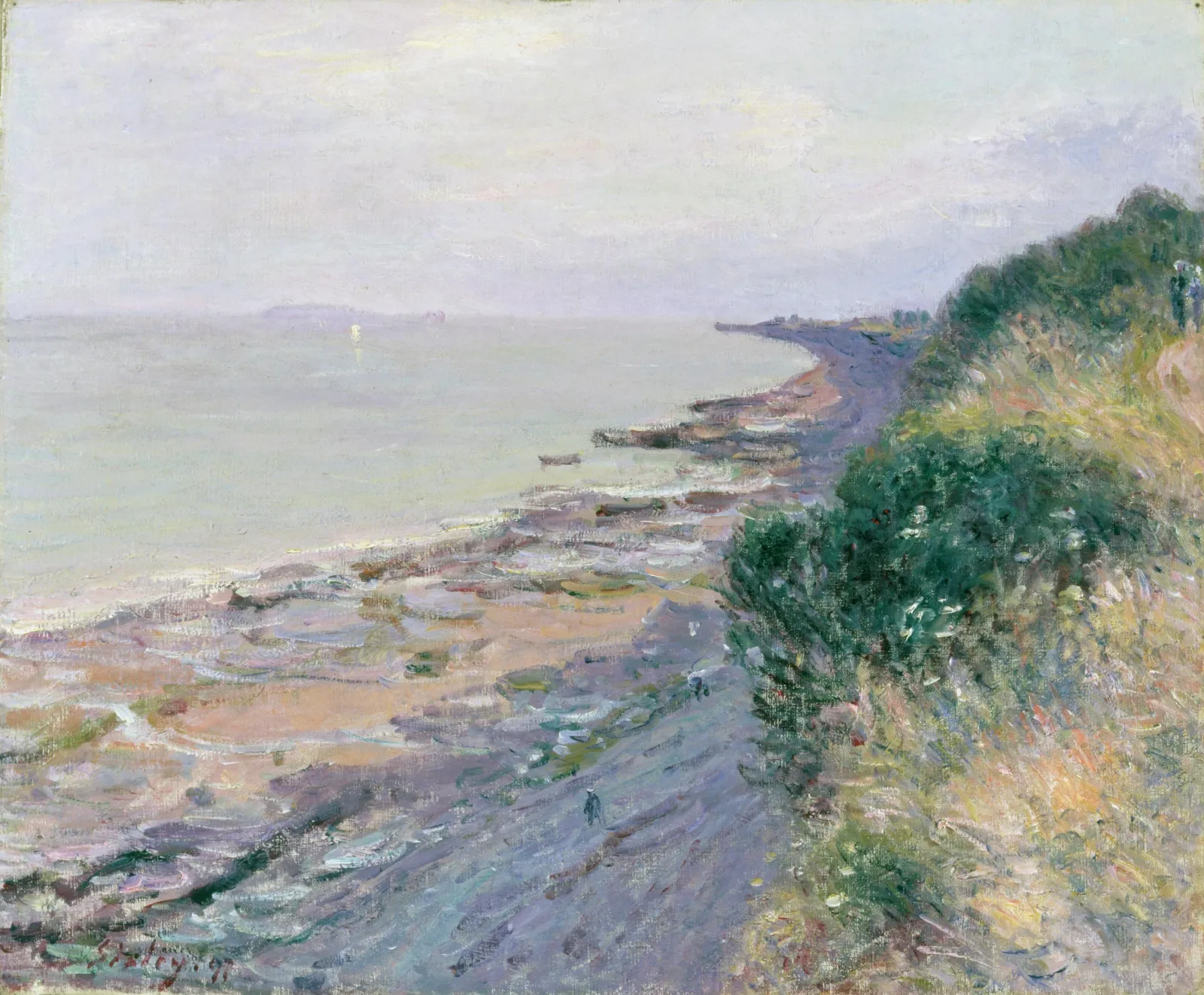 Falaises à Pernath, soir, marée basse, Alfred Sisley