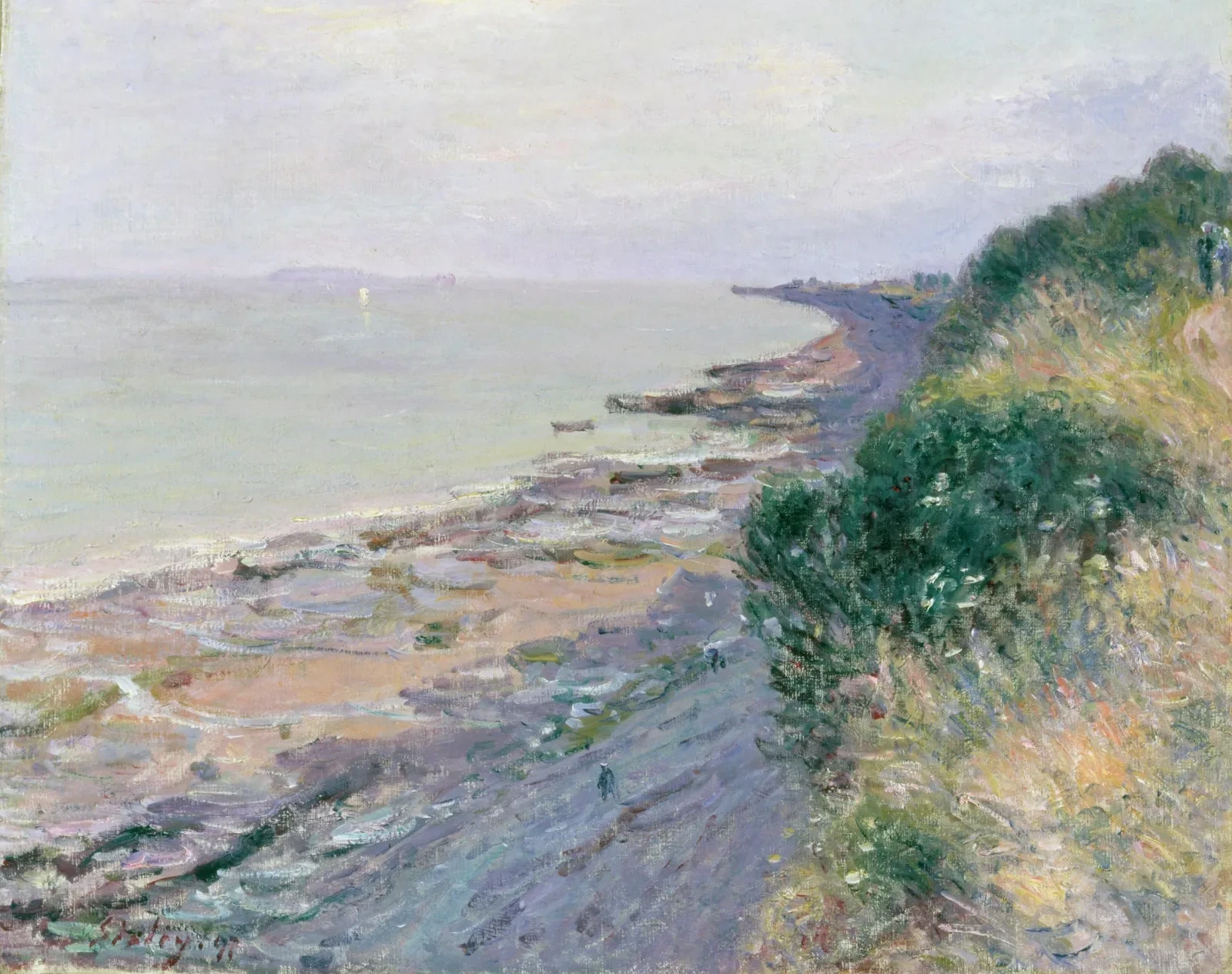 Falaises à Pernath, soir, marée basse, Alfred Sisley