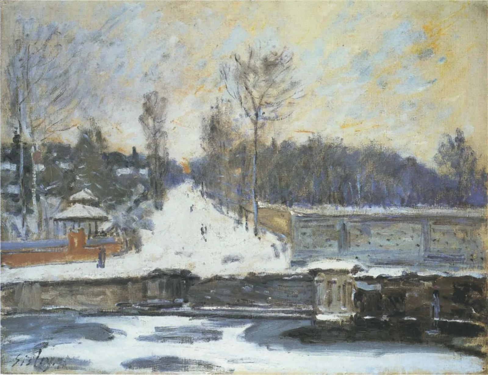 L'Abreuvoir de Marly, en hiver, Alfred Sisley