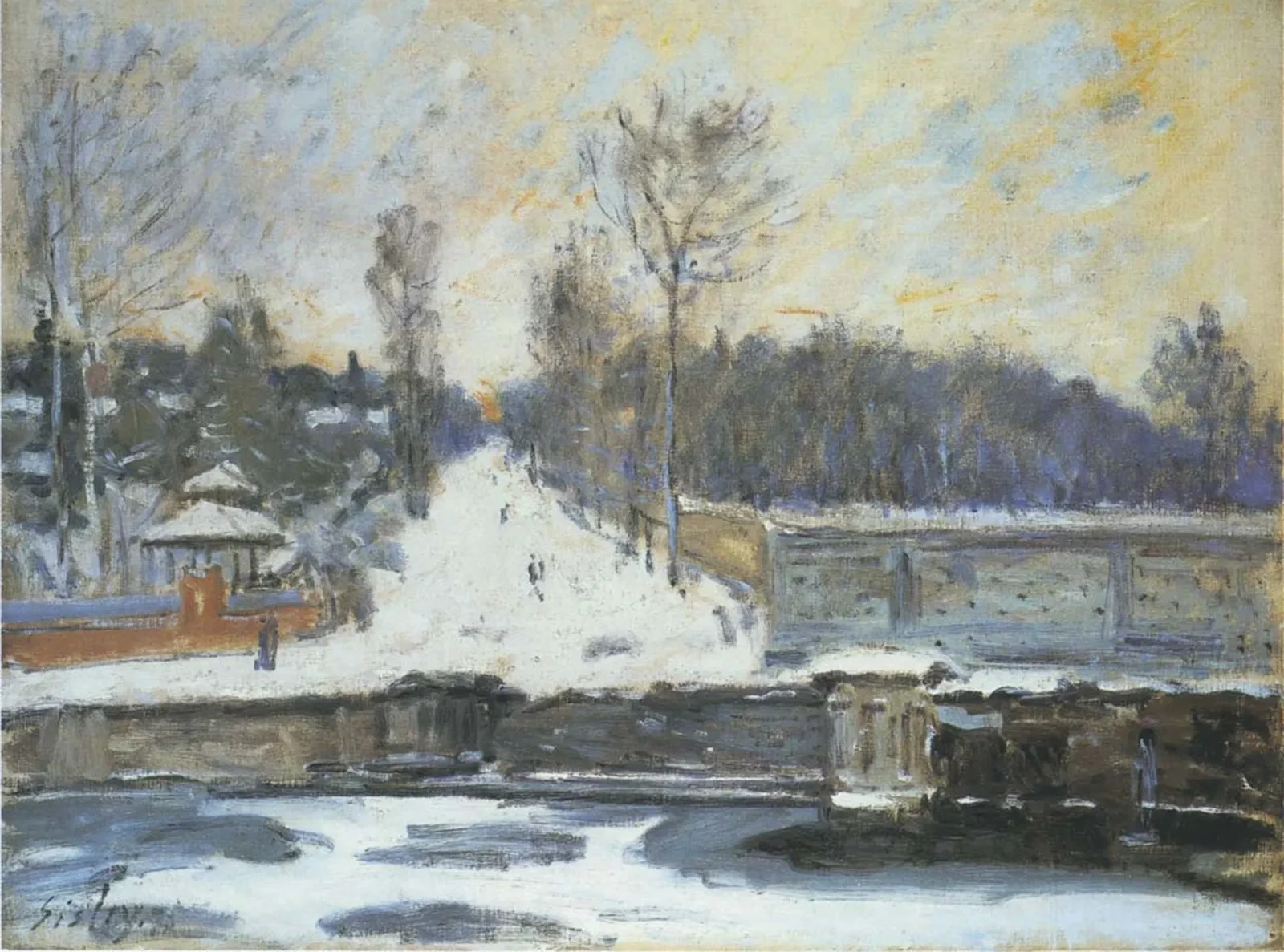 L'Abreuvoir de Marly, en hiver, Alfred Sisley