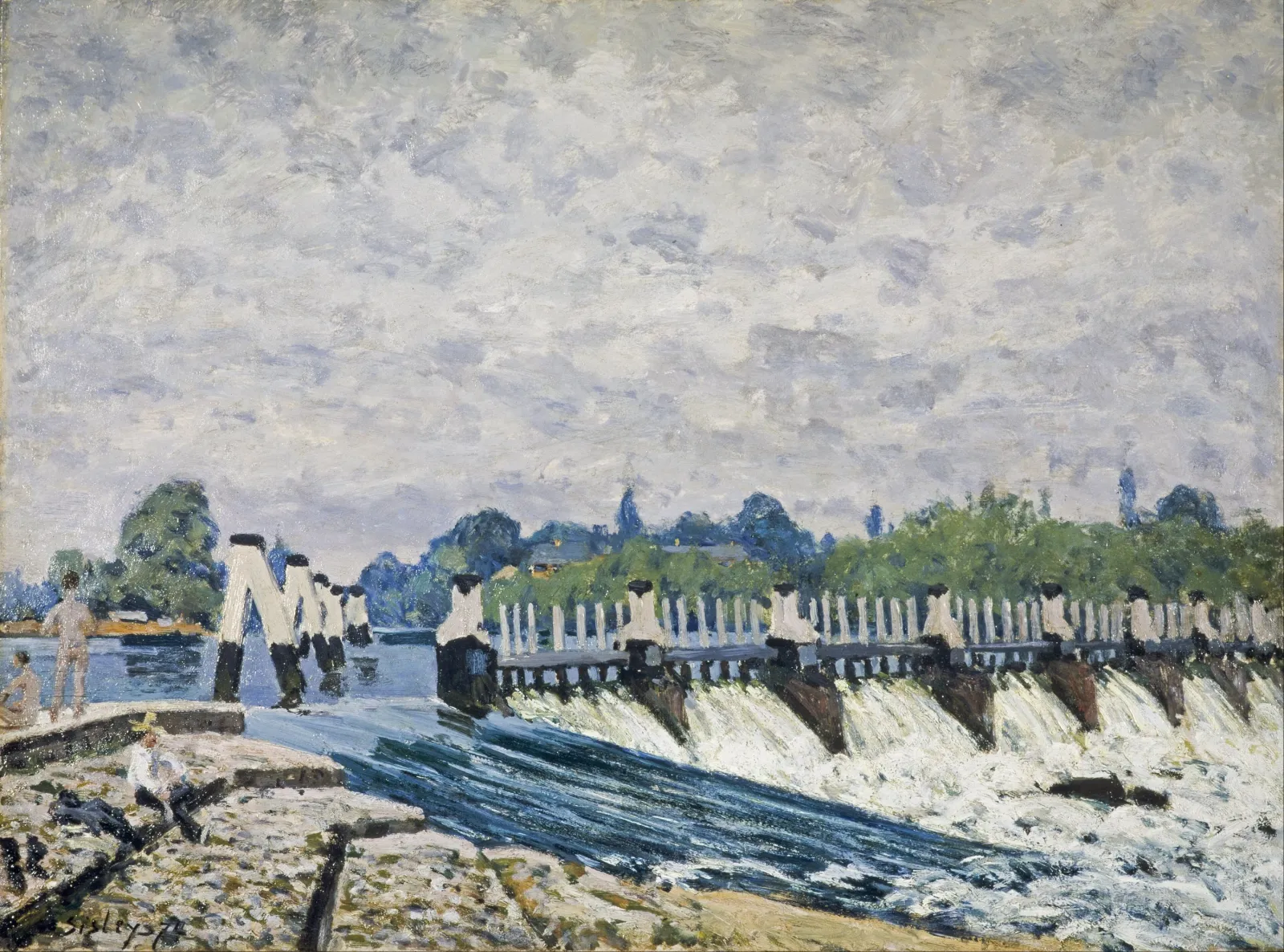 L'Écluse de Molesey près de Hampton Court, effet du matin, Alfred Sisley