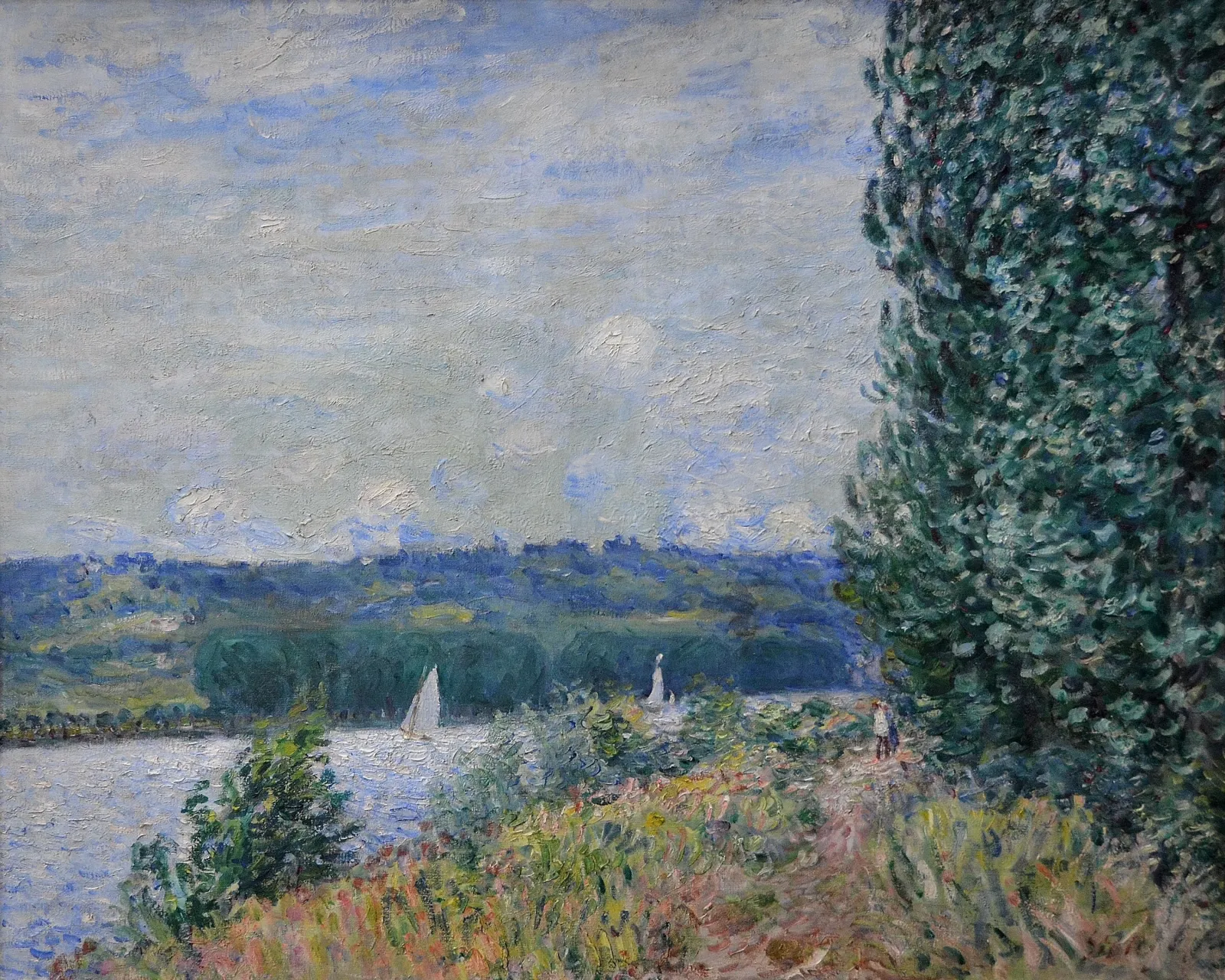 La Seine à la Bouille, coup de vent, Alfred Sisley