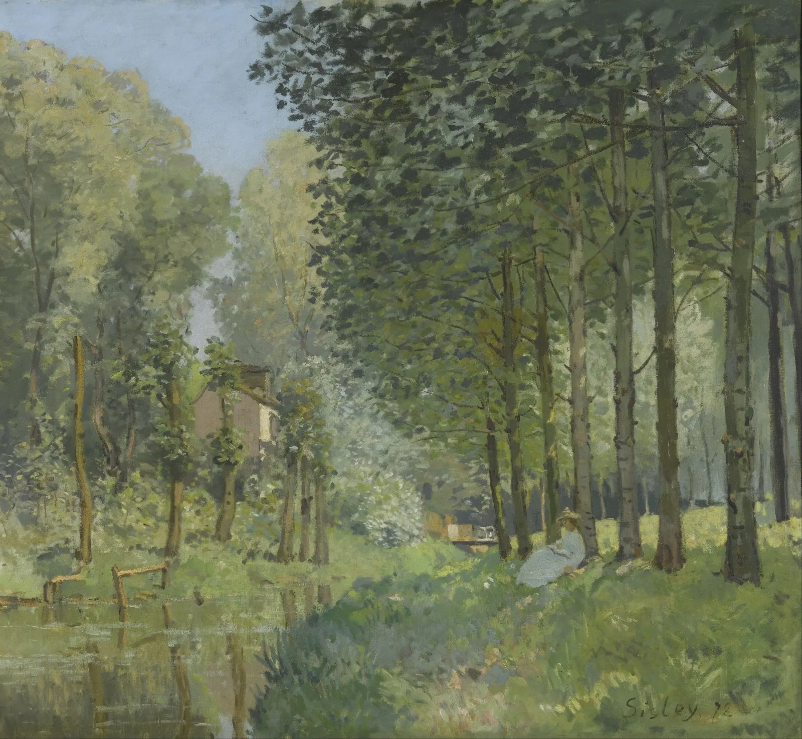 Le Repos au bord d'un ruisseau. Lisière de bois, Alfred Sisley