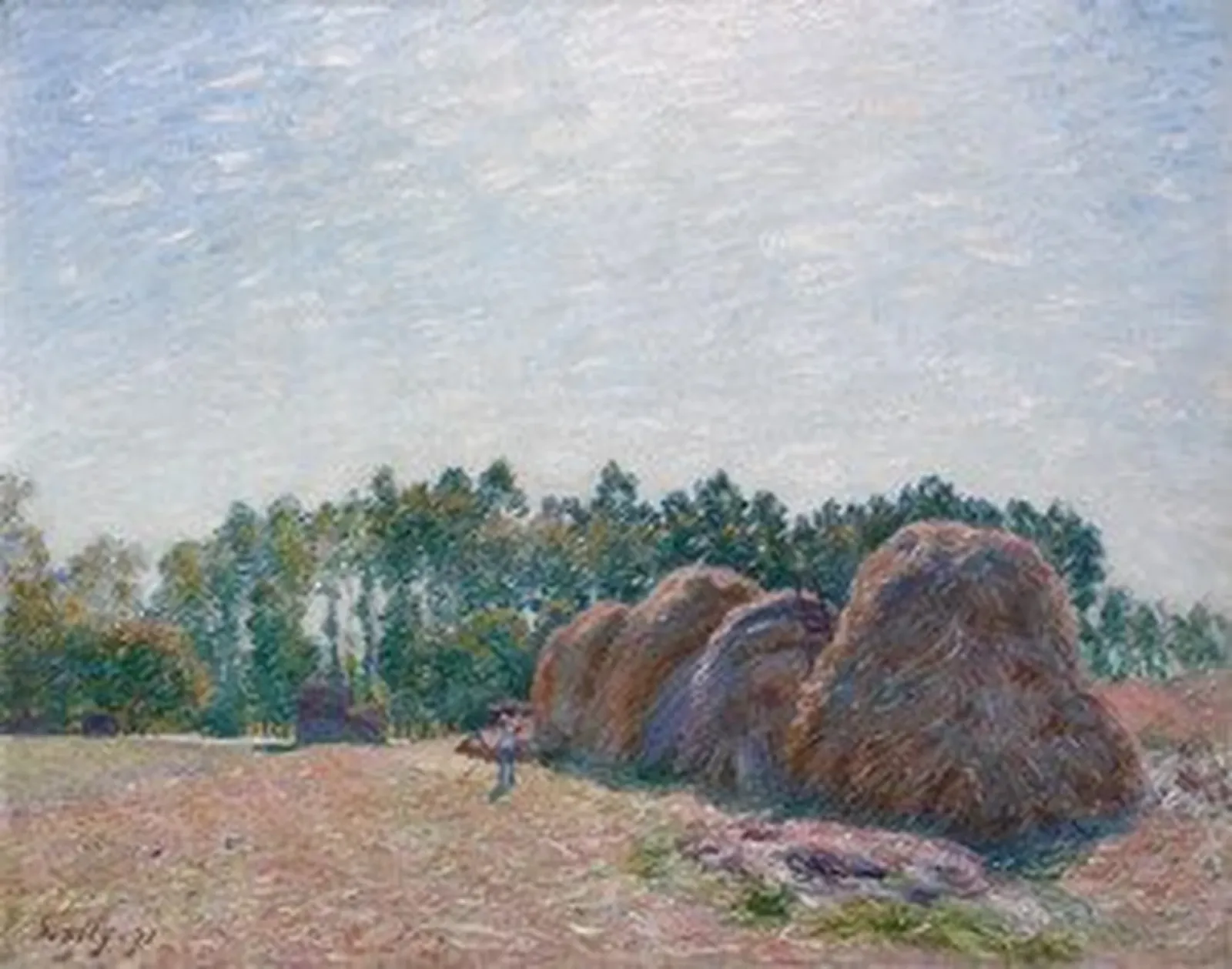Les Meules de paille à Moret - effet du matin, Alfred Sisley