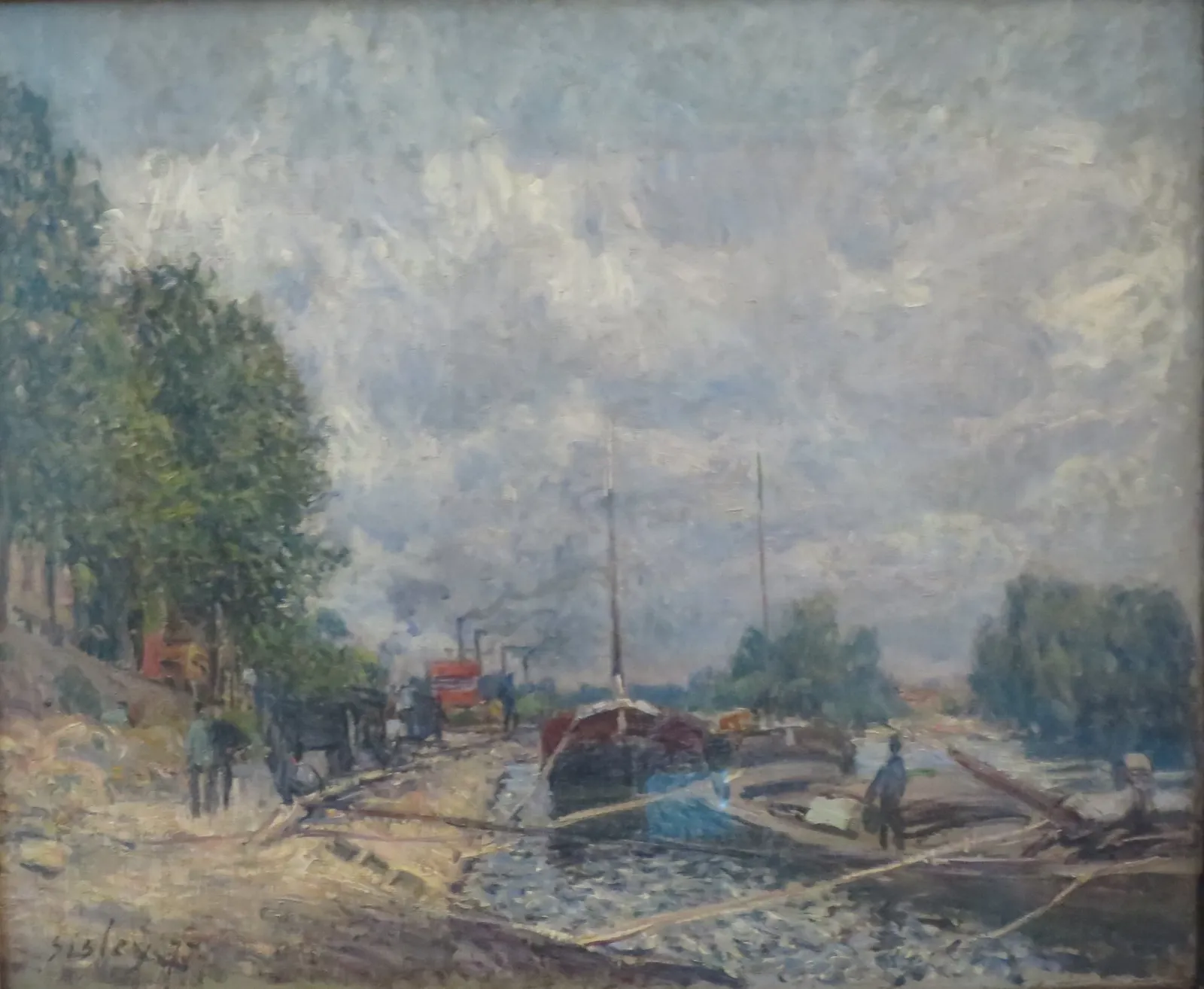 Les Péniches à Billancourt, Alfred Sisley