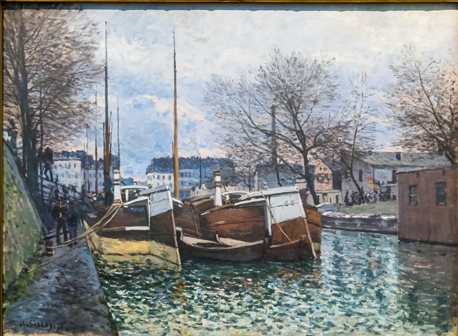 Péniches sur le canal Saint-Martin, Alfred Sisley