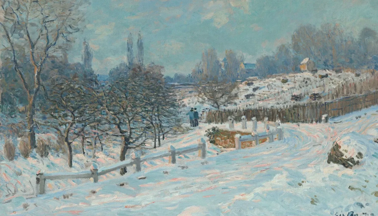 Route de Louveciennes effet de neige, Alfred Sisley