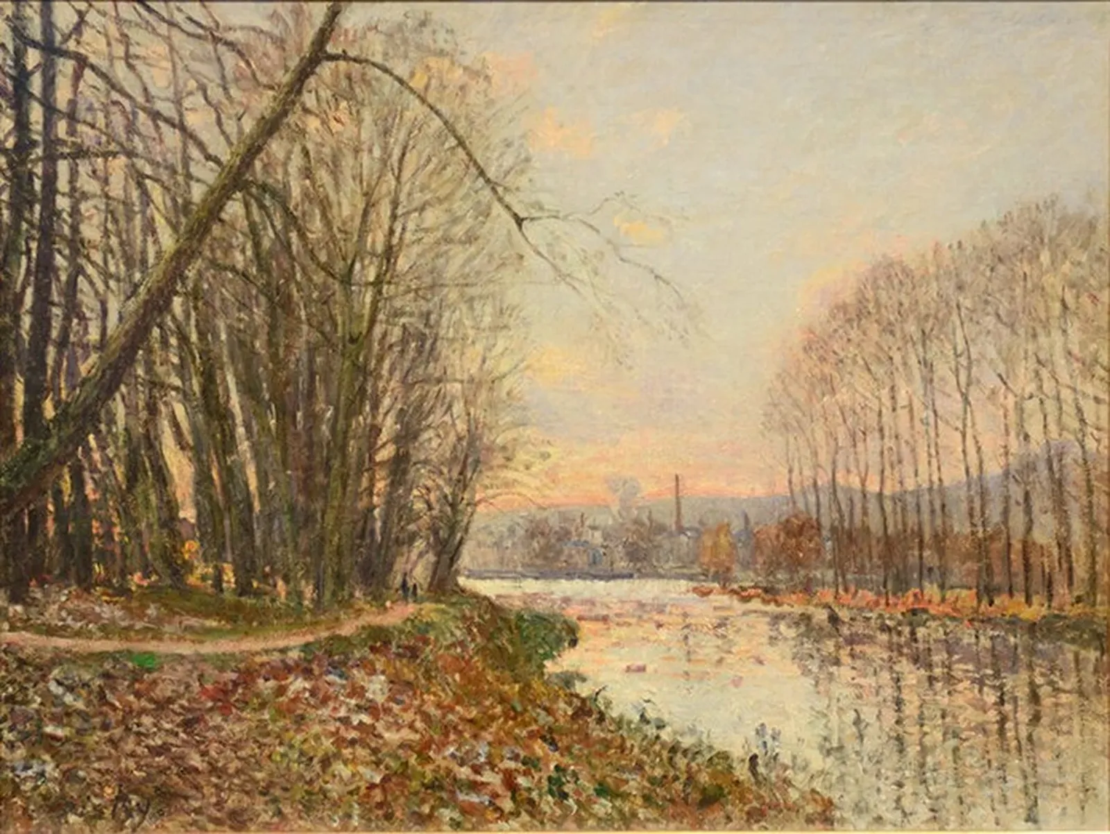Soleil couchant en Hiver (La Seine à Saint-Mammès), Alfred Sisley