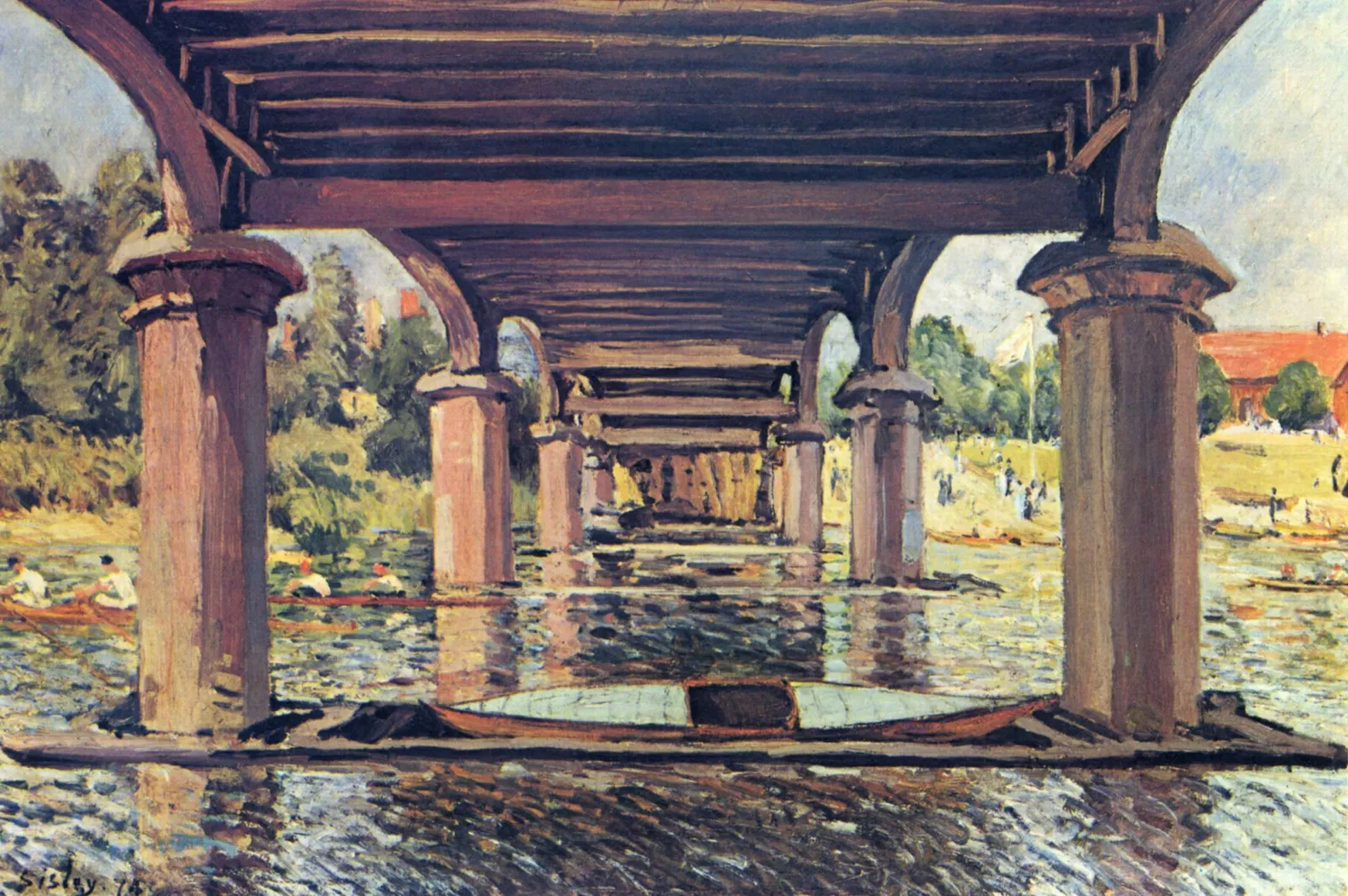 Sous le pont de Hampton Court, Alfred Sisley