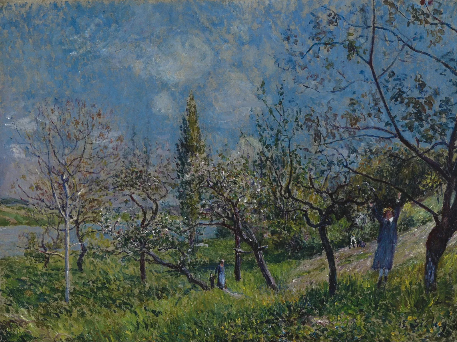 Un verger au printemps, By, Alfred Sisley