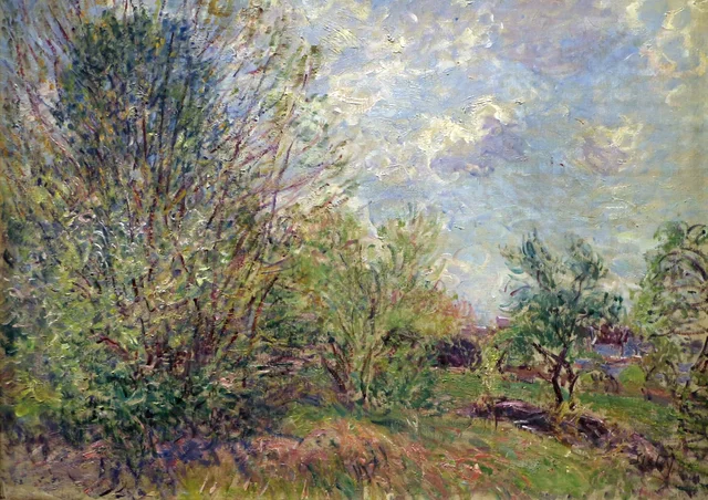 En el lindero del bosque / Paisaje. Primavera, Alfred Sisley