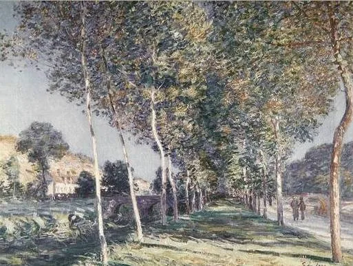 Allée de peupliers aux environs de Moret-sur-Loing