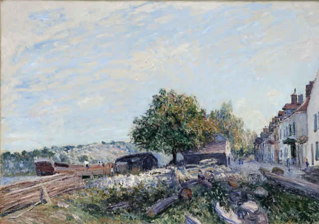 Astillero en Saint-Mammès, por la mañana, Alfred Sisley