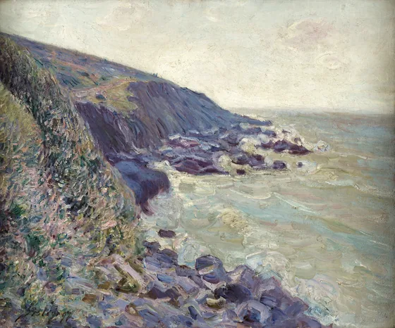 Coup de vent du sud-ouest sur Langland bay, effet du matin