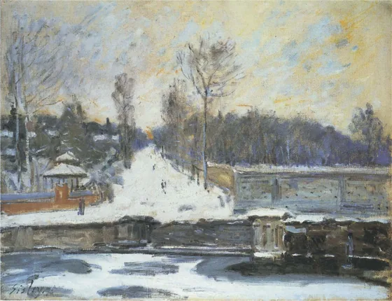 L'Abreuvoir de Marly, en hiver