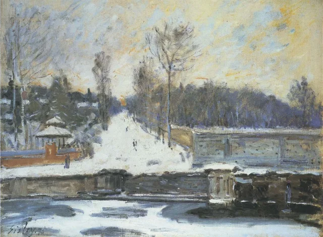 El abrevadero de Marly, en invierno