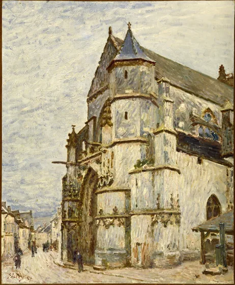L'Église de Moret après la pluie