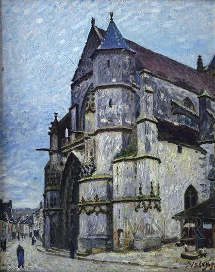 L'Église de Moret, en hiver