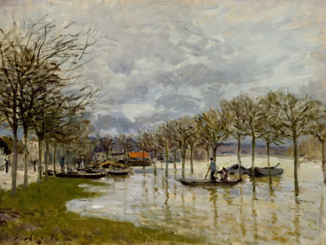 La inundación en la carretera de Saint-Germain, Alfred Sisley