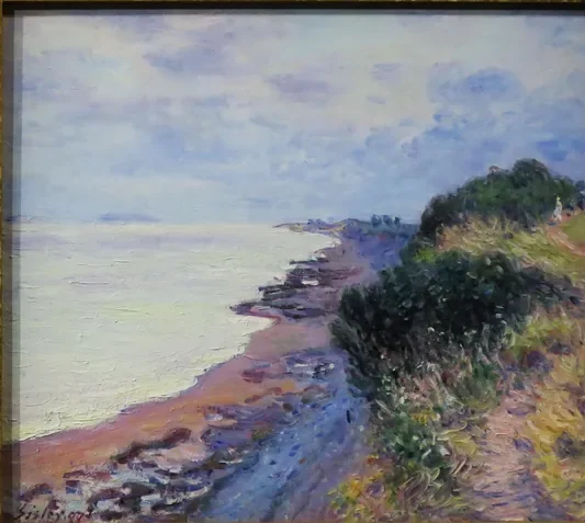 La falaise de Penarth, le soir, temps orageux