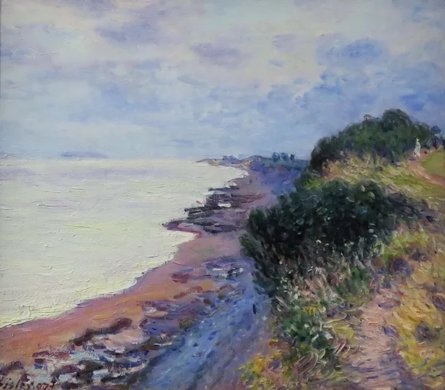 A falésia de Penarth, ao entardecer, tempo tempestuoso, Alfred Sisley