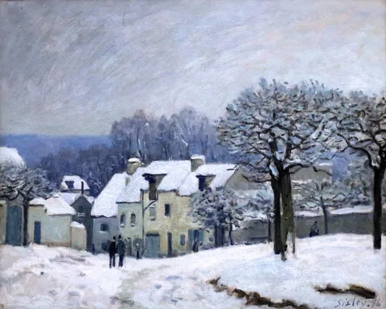 La Place du Chenil à Marly, effet de neige