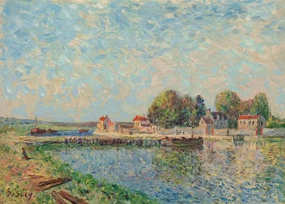 Le barrage à Saint-Mammès, canal du Loing