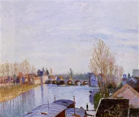 Le Loing à Moret, le bateau lavoir