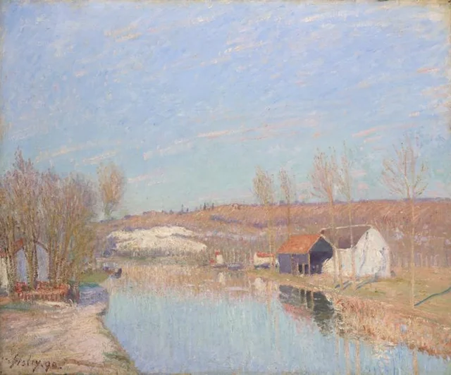 O Loing e a colina de Saint-Nicaise - tarde de fevereiro