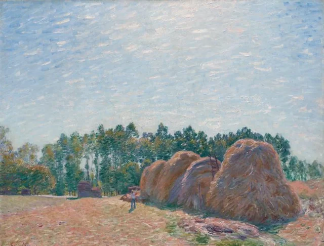 Les Meules de paille à Moret - effet du matin, Alfred Sisley