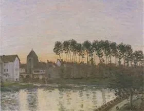 Moret-sur-Loing au soleil couchant