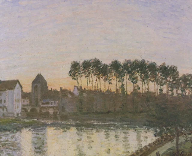 Moret-sur-Loing al atardecer, Alfred Sisley
